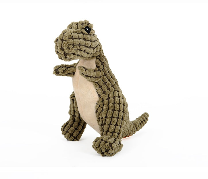 Dinosaur Plush Chew Toy - Interactive squeaker toy for large dogs and Chihuahuas. Durable and fun! - The happy tails waggers