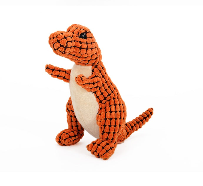 Dinosaur Plush Chew Toy - Interactive squeaker toy for large dogs and Chihuahuas. Durable and fun! - The happy tails waggers