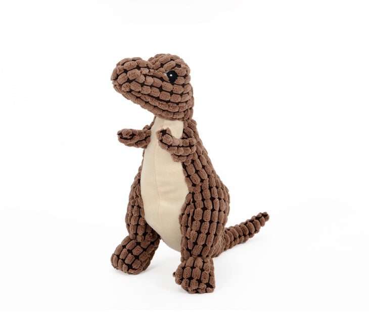 Dinosaur Plush Chew Toy - Interactive squeaker toy for large dogs and Chihuahuas. Durable and fun! - The happy tails waggers