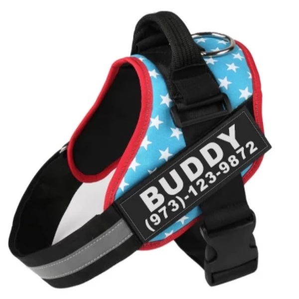 Personalized Custom Reflective Breathable Dog Harness NO PULL Adjustable Pet Harness For Small Large Dog Harness Vest With Patch - The happy tails waggers