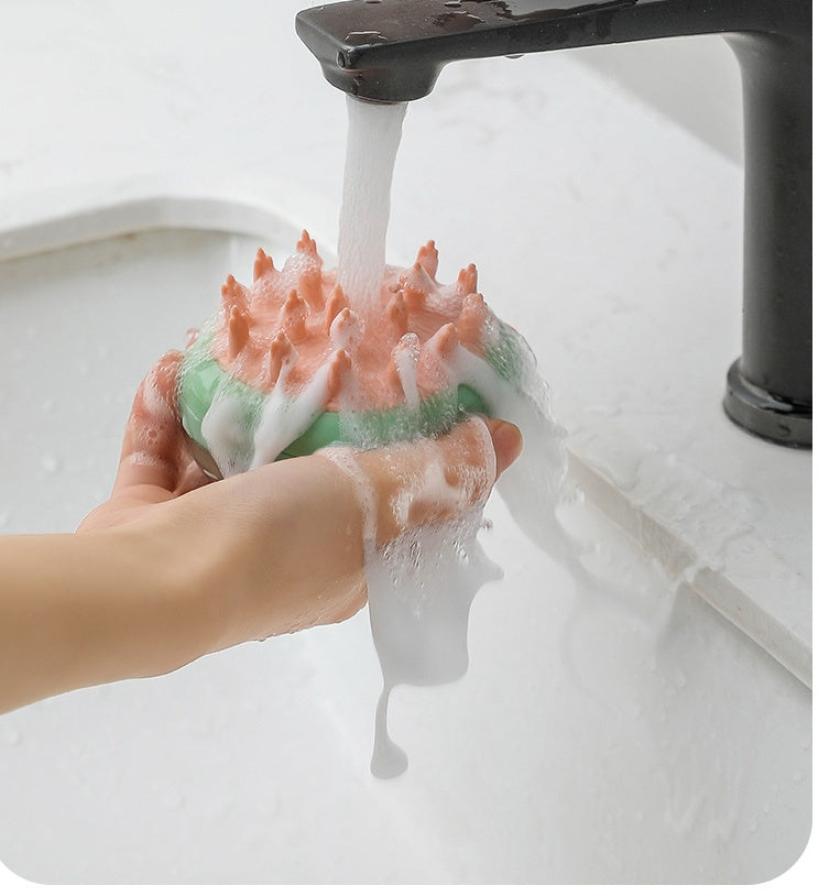 New 2 In 1 Pet Cat Dog Cleaning Bathing Massage Shampoo Soap Dispensing Grooming Brush - The happy tails waggers