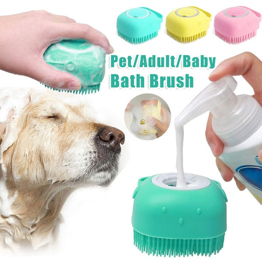 Silicone Dog Bath Massage Gloves Brush Pet Cat Bathroom Cleaning Tool - The happy tails waggers