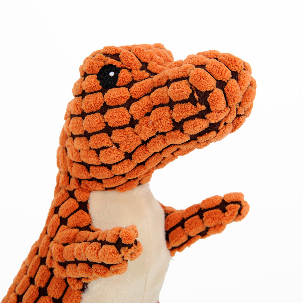 Dinosaur Plush Chew Toy - Interactive squeaker toy for large dogs and Chihuahuas. Durable and fun! - The happy tails waggers